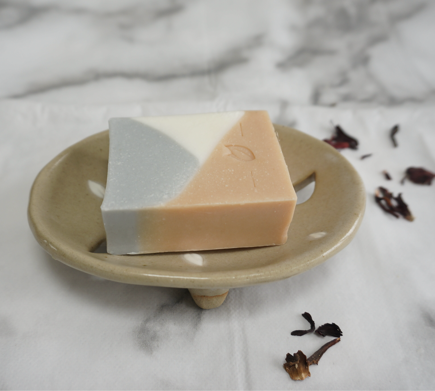 Beige with white leaves