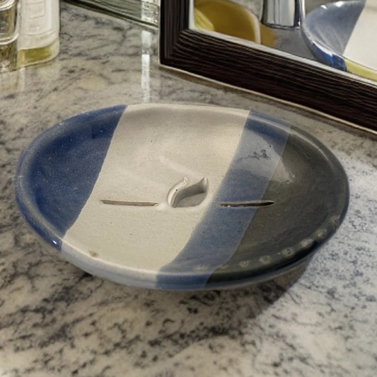 Handmade Ceramic Soap Dish - Midnight Blue